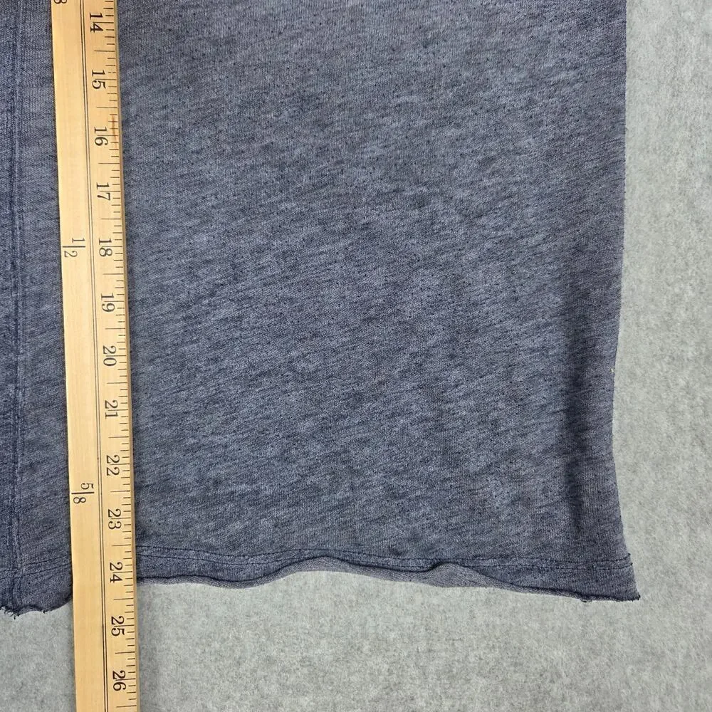 We The Free Womens Large Heathered Navy Tee Shirt Rolled Sleeve